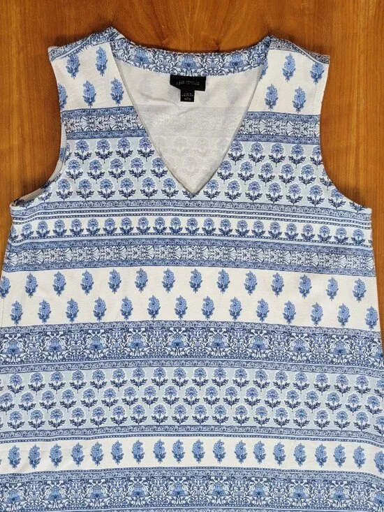 J.Jill Wearever Collection Blue White Sleeveless A-line Beach Dress Pockets - SP - Picture 7 of 9